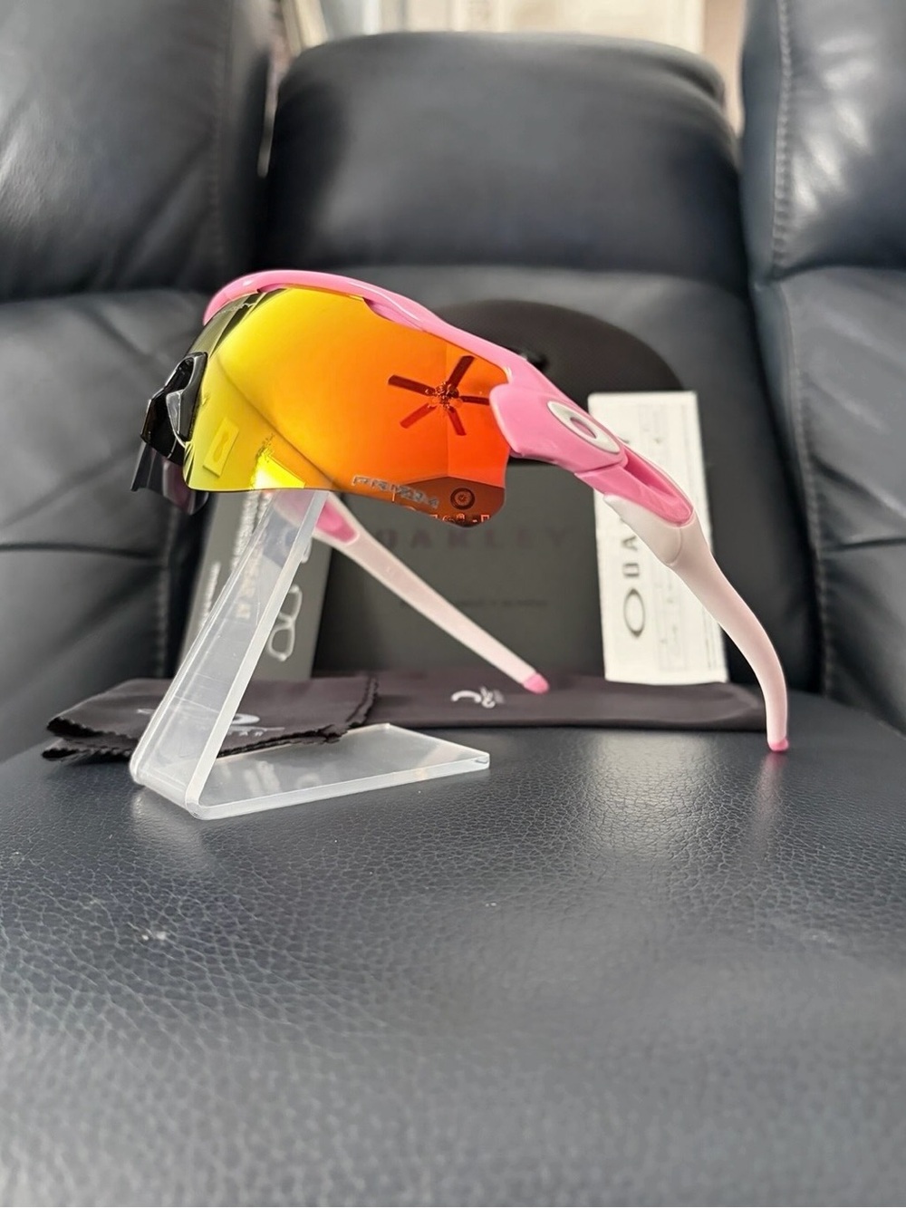 Oakley Radar EV Path Pink Frame Red Orange Lens Sunglasses O09208